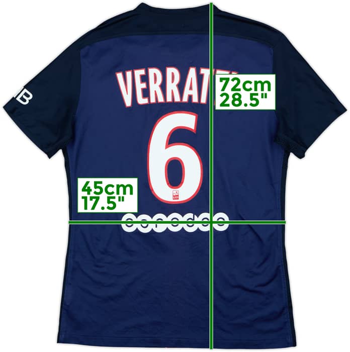 2015-16 Paris Saint-Germain Authentic Home Shirt Verratti #6 - 10/10 - (M)
