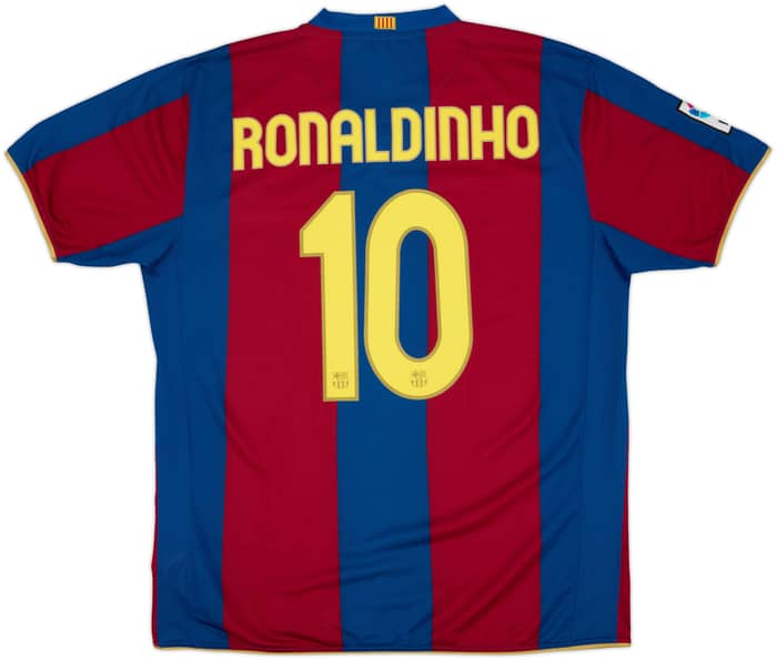 2007-08 Barcelona Home Shirt Ronaldinho #10 - 8/10 - (XXL)