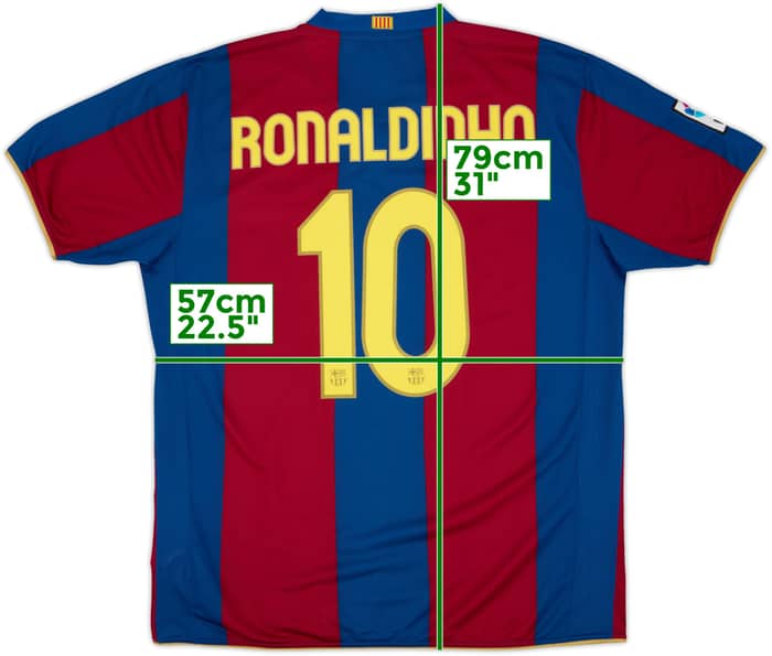2007-08 Barcelona Home Shirt Ronaldinho #10 - 8/10 - (XXL)