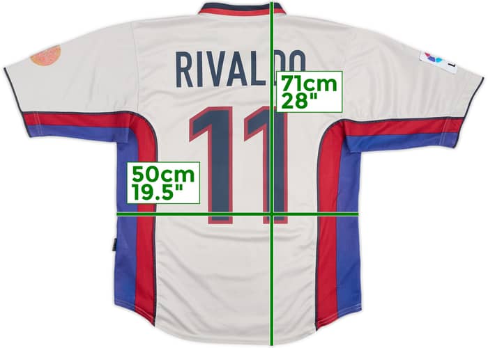 1998-01 Barcelona Away Shirt Rivaldo #11 - 7/10 - (L)