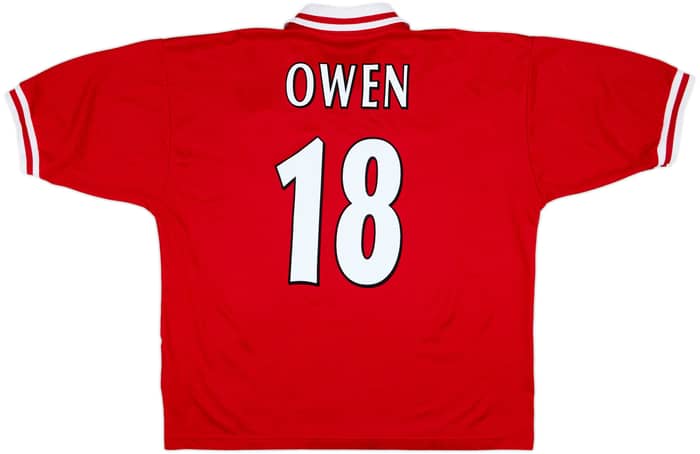1996-98 Liverpool Home Shirt Owen #18 - 7/10 - (XL)