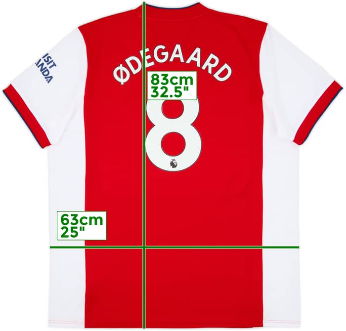 2021-22 Arsenal Home Shirt Odegaard #8 - 9/10 - (XXL)