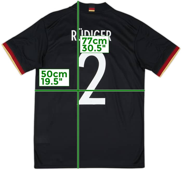 Camiseta de visitante de Alemania 2020-21 Rudiger #2 - 9/10 - (M)