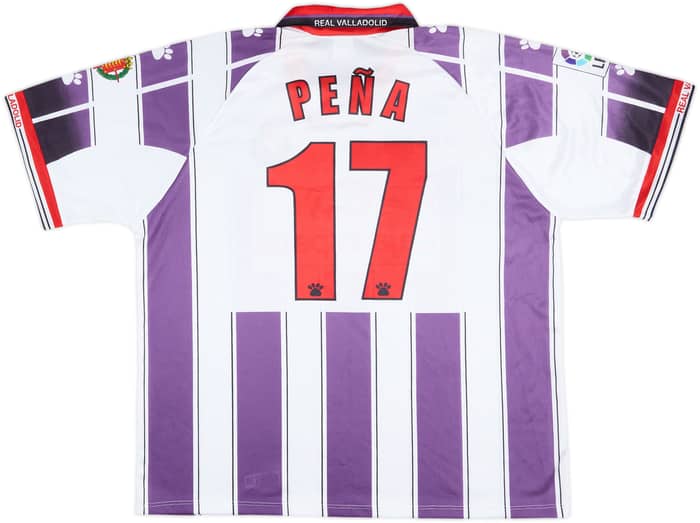 1998-99 Real Valladolid Match Issue Home Shirt Pena #17