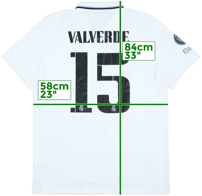 2022-23 Real Madrid Home Shirt Valverde #15 (XL)