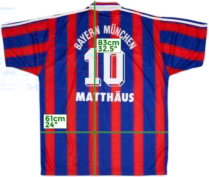 1995-97 Bayern Munich Home Shirt Matthaus #10 - 7/10 - (XL)