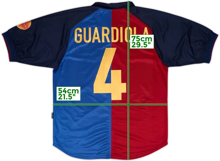 1999-00 Barcelona Centenary Home Shirt Guardiola #4 - 8/10 - (M)