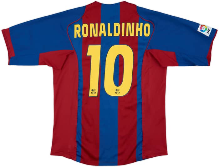 2004-05 Barcelona Home Shirt Ronaldinho #10 - 8/10 - (L)