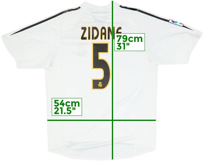 2004-05 Real Madrid Home Shirt Zidane #5 - 8/10 - (M)