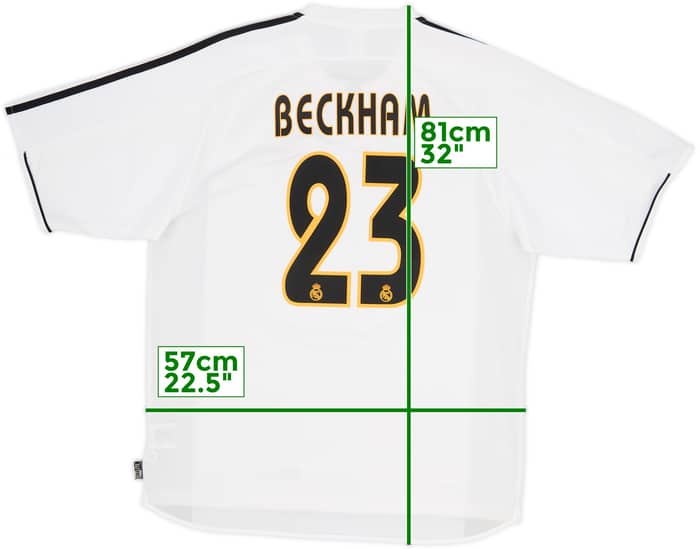 2003-04 Real Madrid Home Shirt Beckham #23 - 8/10 - (L)