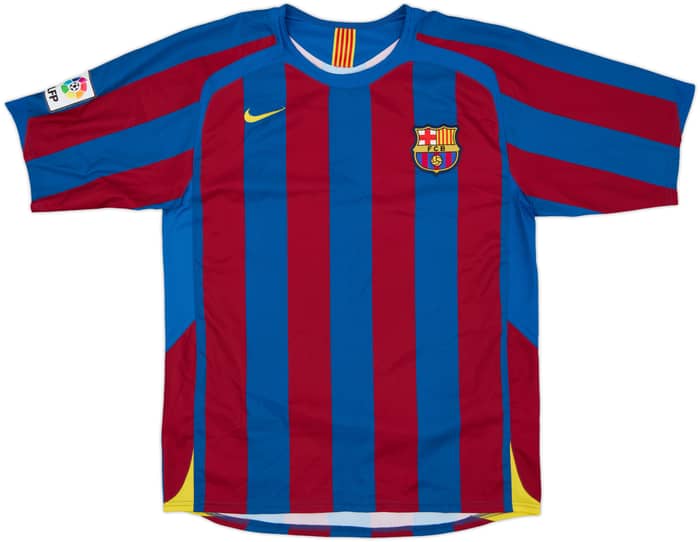 2005-06 Barcelona Home Shirt Ronaldinho #10 - 8/10 - (M)