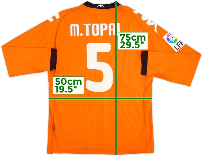2010-11 Valencia Player Issue Away L/S Shirt M.Topal #5 - 8/10 - (XL)
