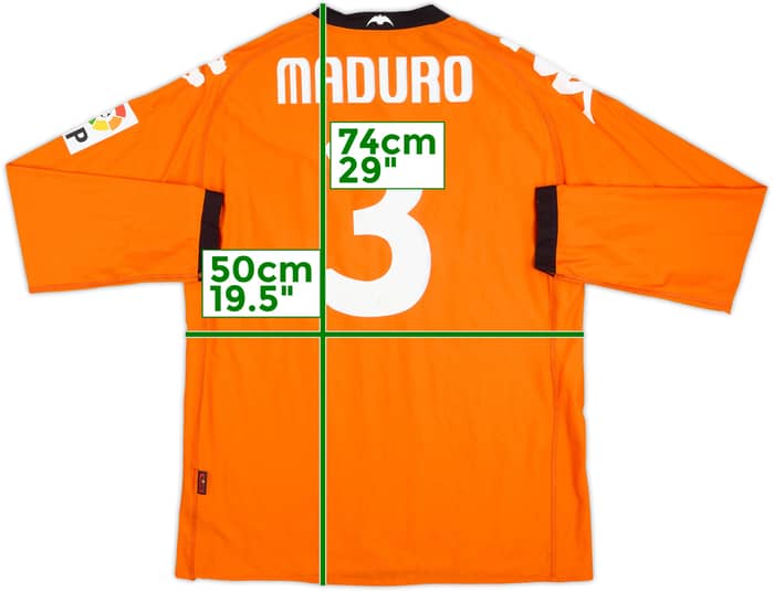 2010-11 Valencia Player Issue Away L/S Shirt Maduro #3 - 8/10 - (XL)
