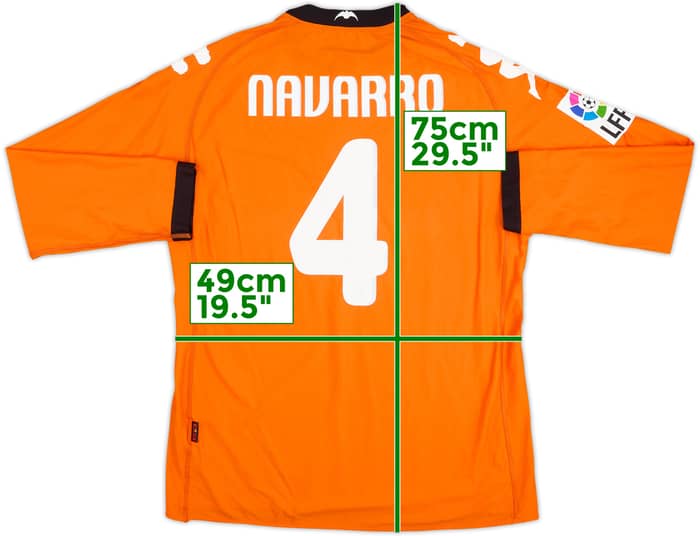2010-11 Valencia Player Issue Away L/S Shirt Navarro #4 - 8/10 - (XL)