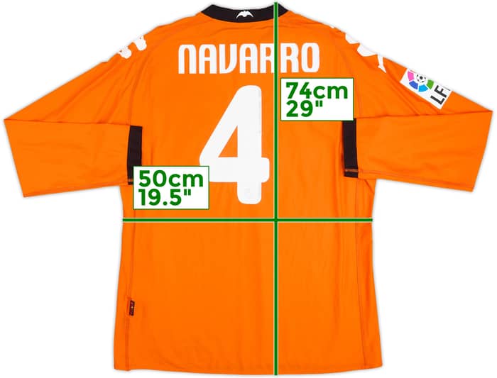 2010-11 Valencia Player Issue Away L/S Shirt Navarro #4 - 6/10 - (XL)
