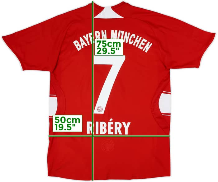 2007-08 Bayern Munich Home Shirt Ribery #7 - 7/10 - (XL.Boys)