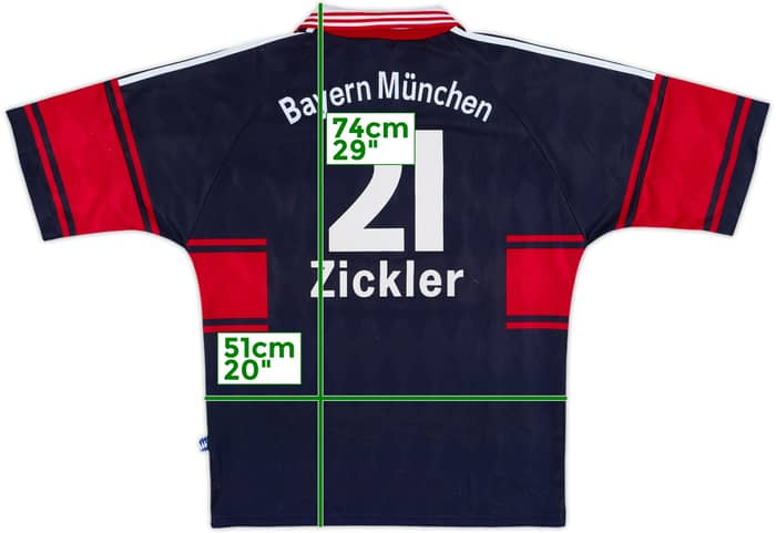 1997-99 Bayern Munich Home Shirt Zickler #21 - 8/10 - (M)