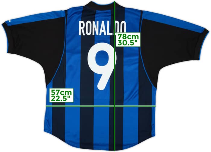 2000-01 Inter Milan Home Shirt Ronaldo #9 - 7/10 - (L)