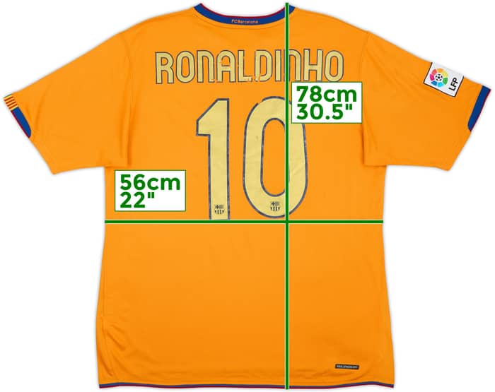 2006-08 Barcelona Away Shirt Ronaldinho #10 - 5/10 - (L)
