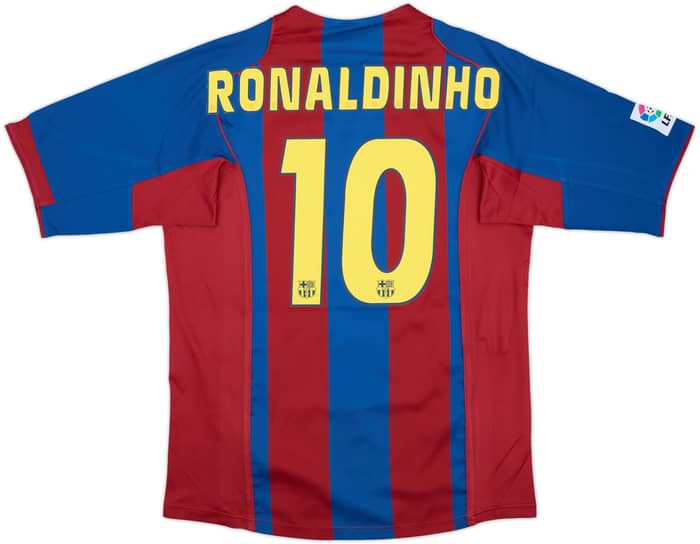 2004-05 Barcelona Home Shirt Ronaldinho #10 - 9/10 - (L)