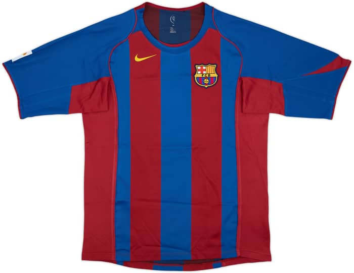 2004-05 Barcelona Home Shirt Ronaldinho #10 - 9/10 - (L)