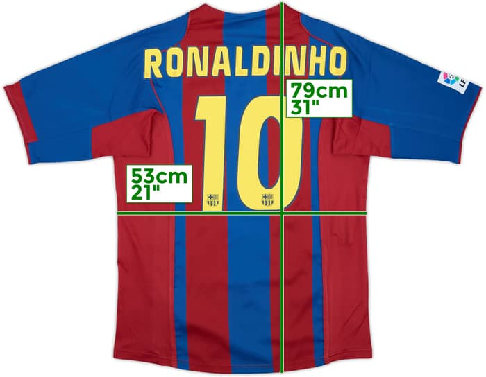 2004-05 Barcelona Home Shirt Ronaldinho #10 - 9/10 - (L)