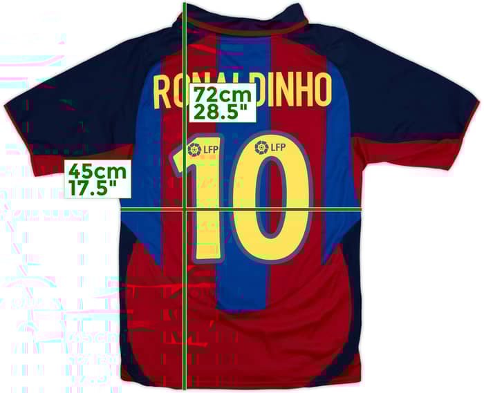 2003-04 Barcelona Home Shirt Ronaldinho #10 - 8/10 - (S)