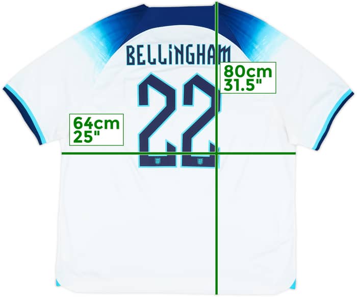 2022-23 England Home Shirt Bellingham #22 - 10/10 - (XXL)
