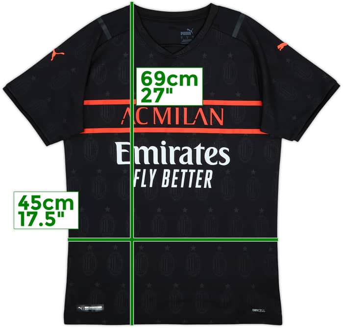 2021-22 AC Milan Third Shirt - 8/10 - (S)