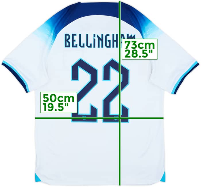 2022-23 England Home Shirt Bellingham #22 - 7/10 - (M)