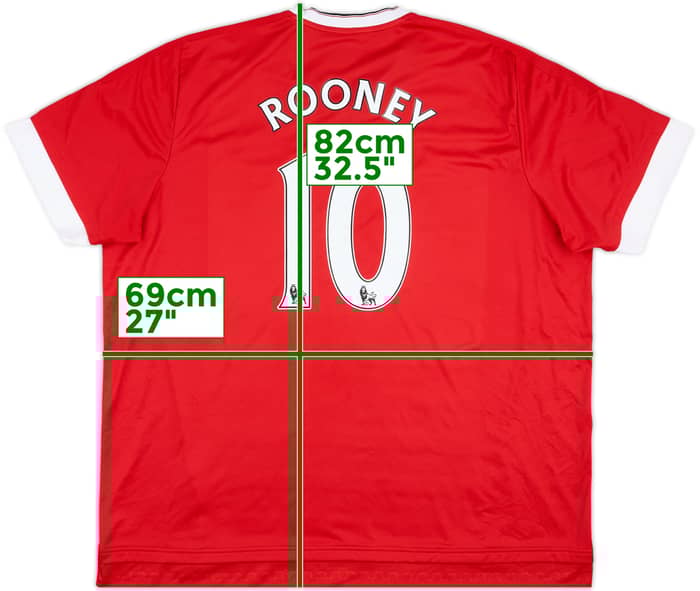 2015-16 Manchester United Home Shirt Rooney #10 - 9/10 - (3XL)