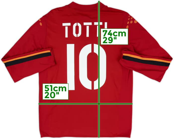 2003-04 Roma Home L/S Shirt Totti #10 - 6/10 - (XL)