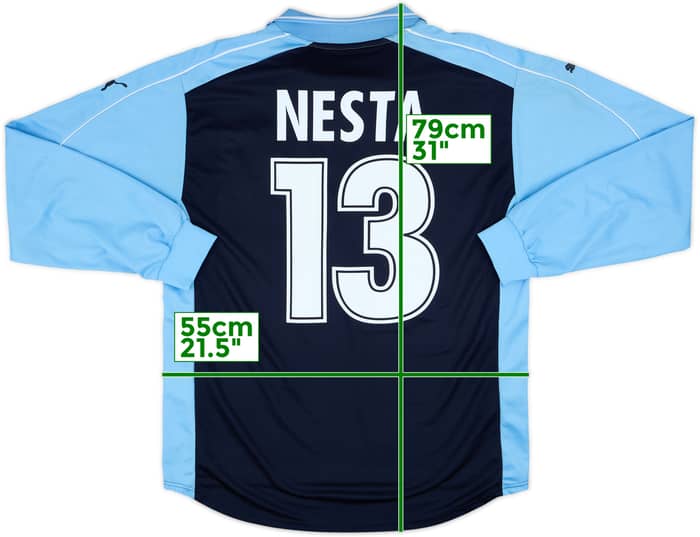 2001-02 Lazio European Away L/S Shirt Nesta #13 - 8/10 - (XL)