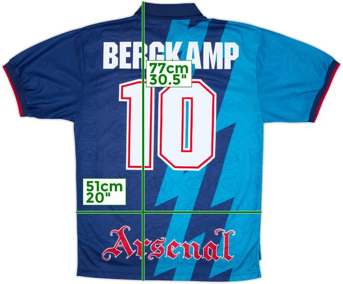 1995-96 Arsenal Away Shirt Bergkamp #10 - 8/10 - (L)