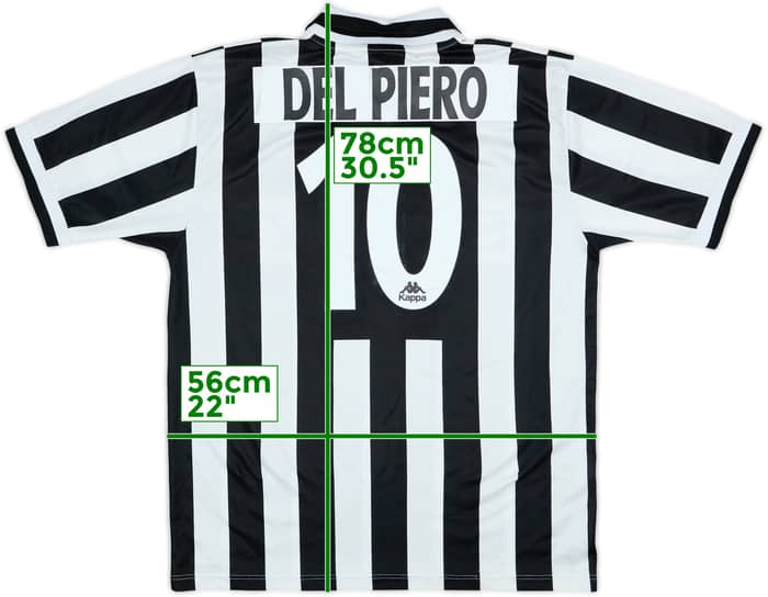 1995-97 Juventus Home Shirt Del Piero #10 - 8/10 - (XL)