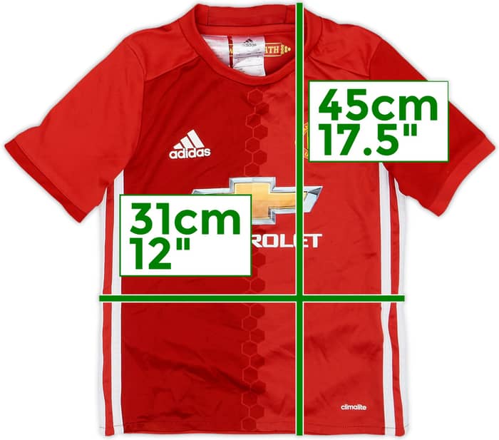 2016-17 Manchester United Home Shirt Pogba #6 - 8/10 - (5-6 Years)