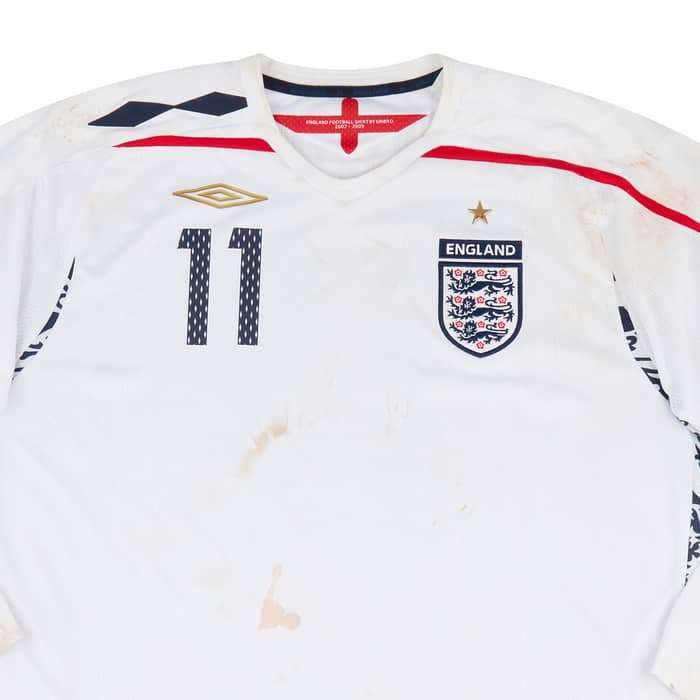 2008 England U-17 Match Worn Home L/S Shirt #11 (Ince)