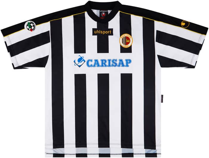 2003-04 Ascoli Match Issue Signed Home Shirt Cristiano #55