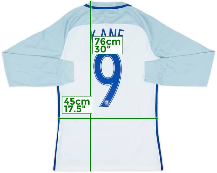 2016-17 England Authentic Home L/S Shirt Kane #9 - 10/10 - (M)