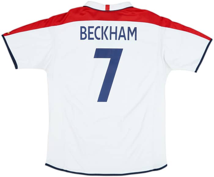 2003-05 England Home Shirt Beckham #7 - 6/10 - (XL)