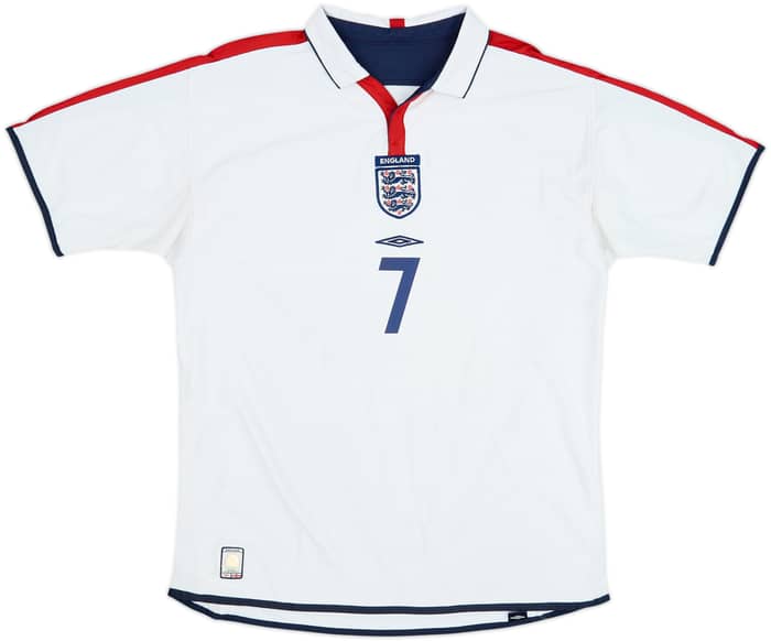 2003-05 England Home Shirt Beckham #7 - 6/10 - (XL)