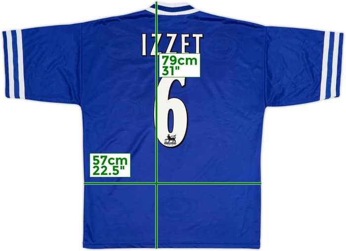 1996-98 Leicester Home Shirt Izzet #6 - 9/10 - (L)