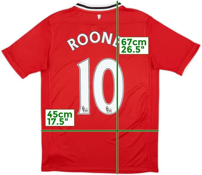2011-12 Manchester United Home Shirt Rooney #10 - 8/10 - (XL.Boys)