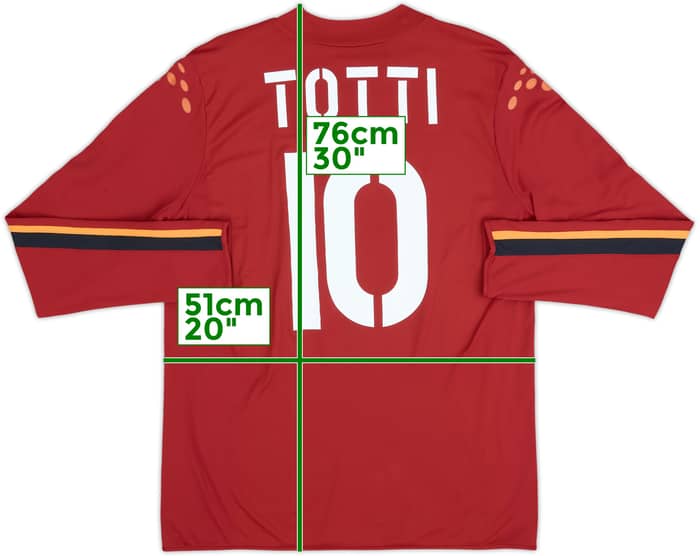 2004-05 Roma Home L/S Shirt Totti #10 - 5/10 - (XXL)