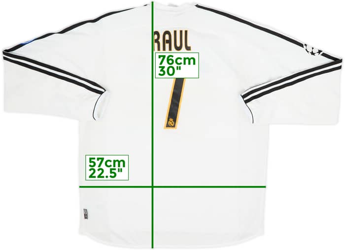 2003-04 Real Madrid Home L/S Shirt Raul #7 - 5/10 - (L)