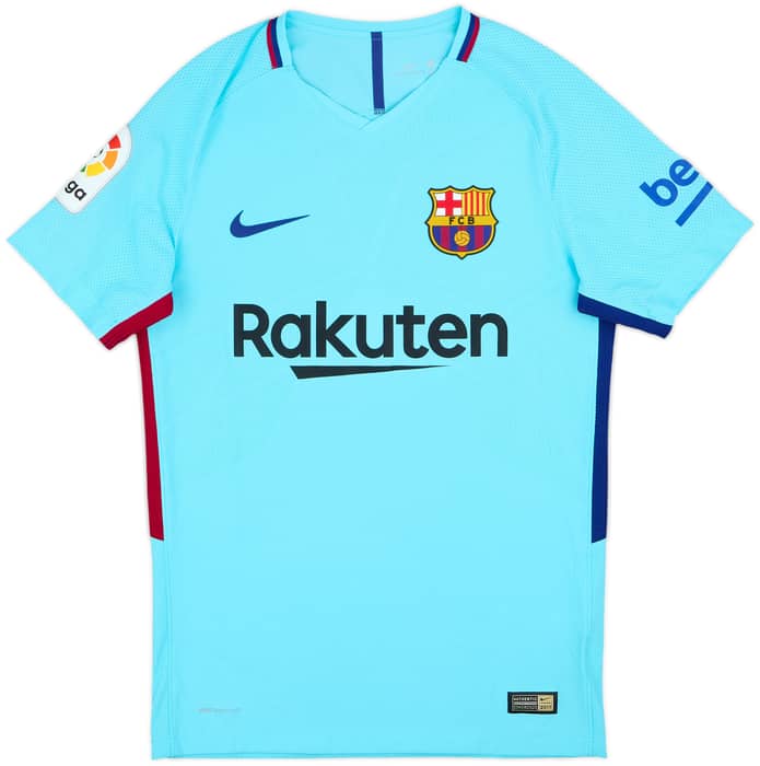 2017-18 Barcelona Camiseta Auténtica de Visitante Messi #10 - 9/10 - (S)