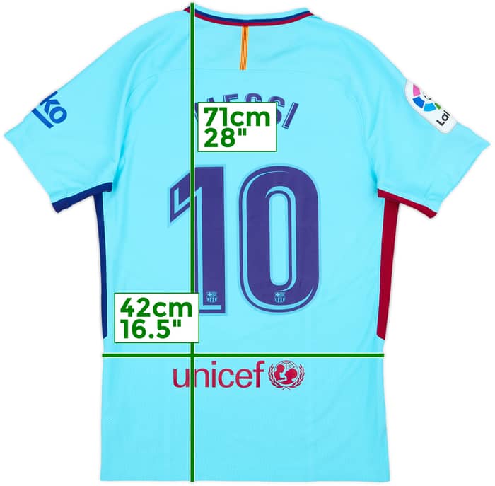 2017-18 Barcelona Camiseta Auténtica de Visitante Messi #10 - 9/10 - (S)