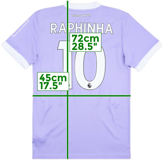 Camiseta de la tercera equipación del Leeds United 2021-22 Raphinha #10 - 7/10 - (S)