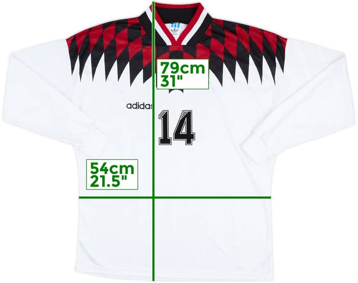 1994-96 adidas Template L/S Shirt #14 (Georgia) - 6/10 - (XL)
