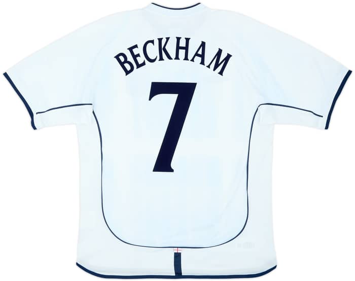 2001-03 England Home Shirt Beckham #7 - 6/10 - (L)